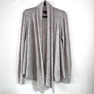 Alex Marie Cashmere Cardigan Sweater Open Front Light Gray Size XL